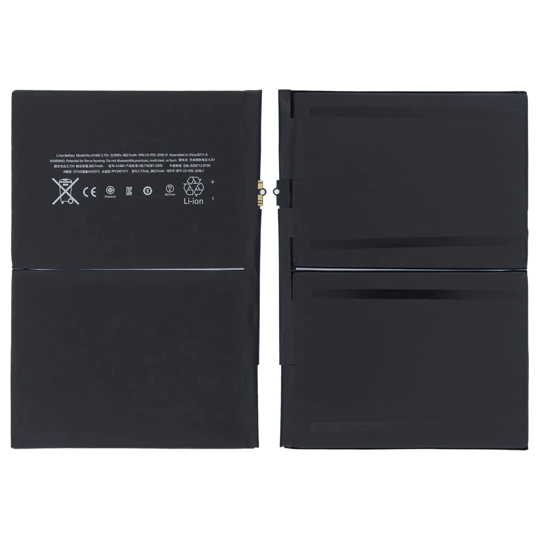 iPad 9 / 8 / 7 / 6 / 5 replacement battery, label side showing capacity and part number