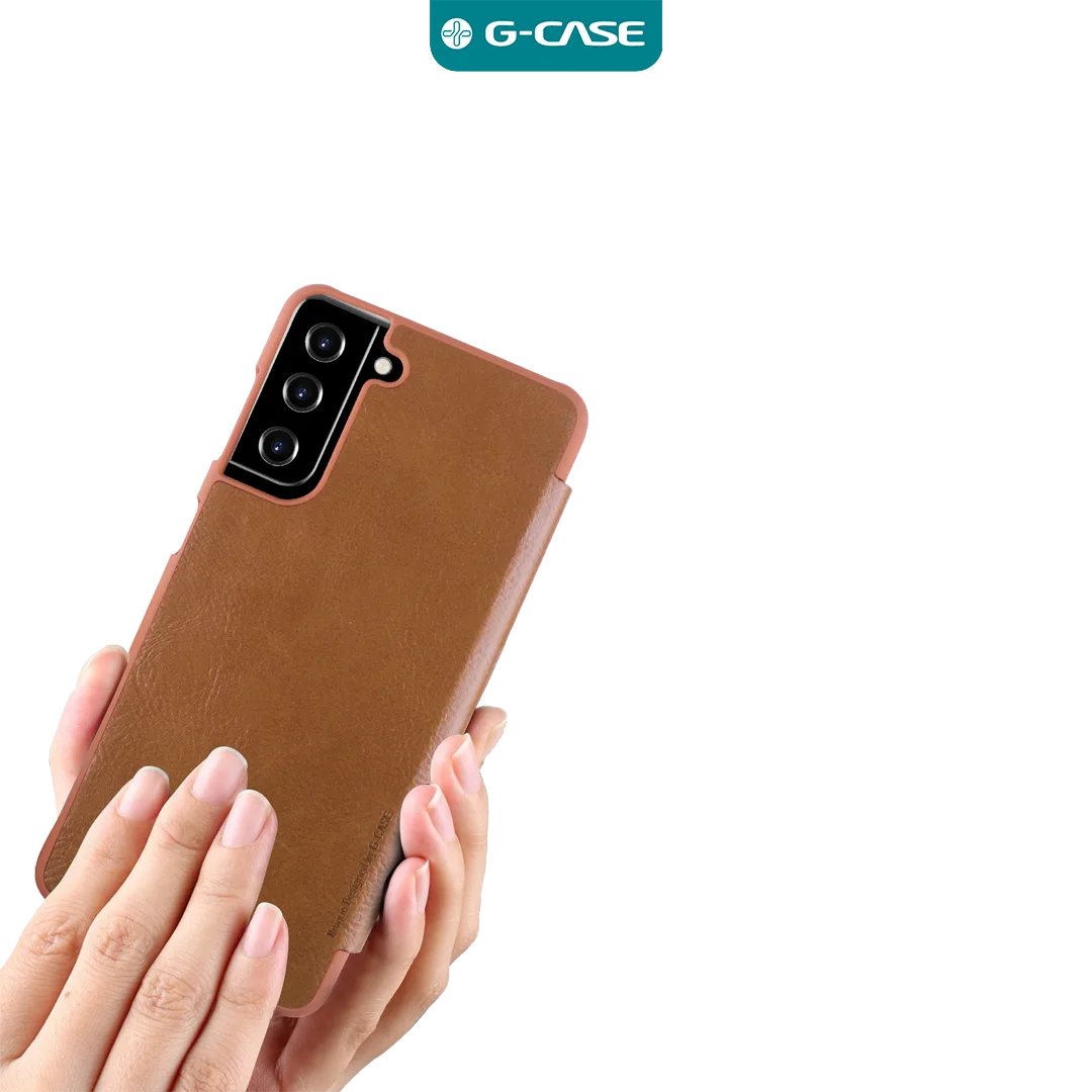 Samsung Galaxy S21 Ultra Leather Wallet Fold Case - Brown - Image 3