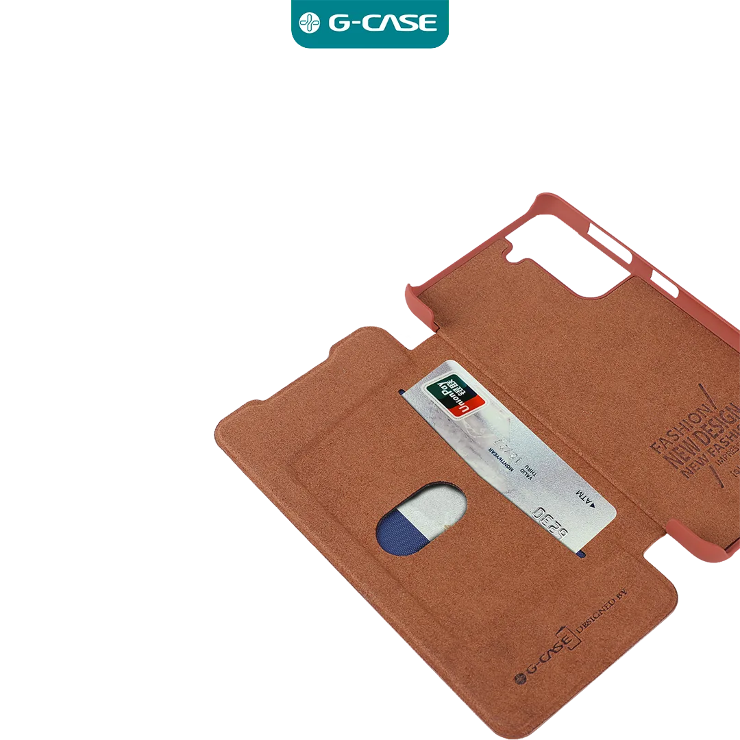 Samsung Galaxy S21 Ultra Leather Wallet Fold Case - Brown - Image 4