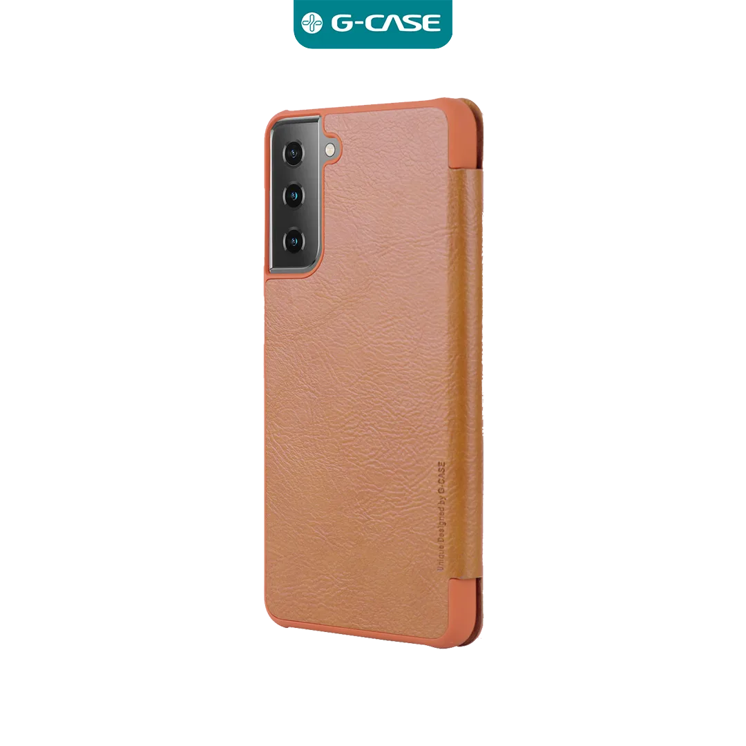 Samsung Galaxy S21 Plus leather wallet case brown G-Case Business Edition