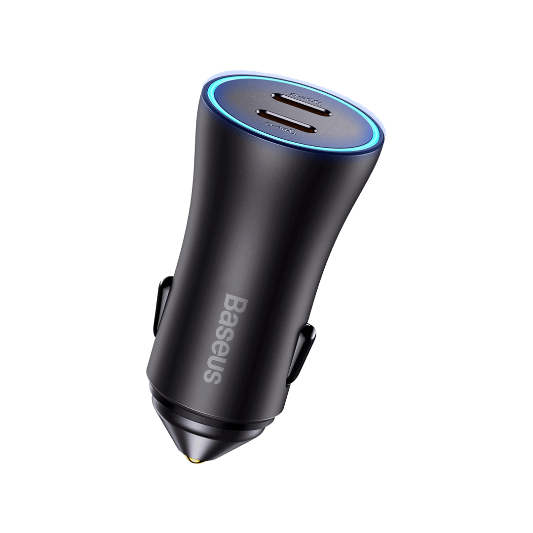 Baseus Golden Contact Pro Dual USB-C Quick Charger Car Charger 40W - Fast Charging for Two Devices