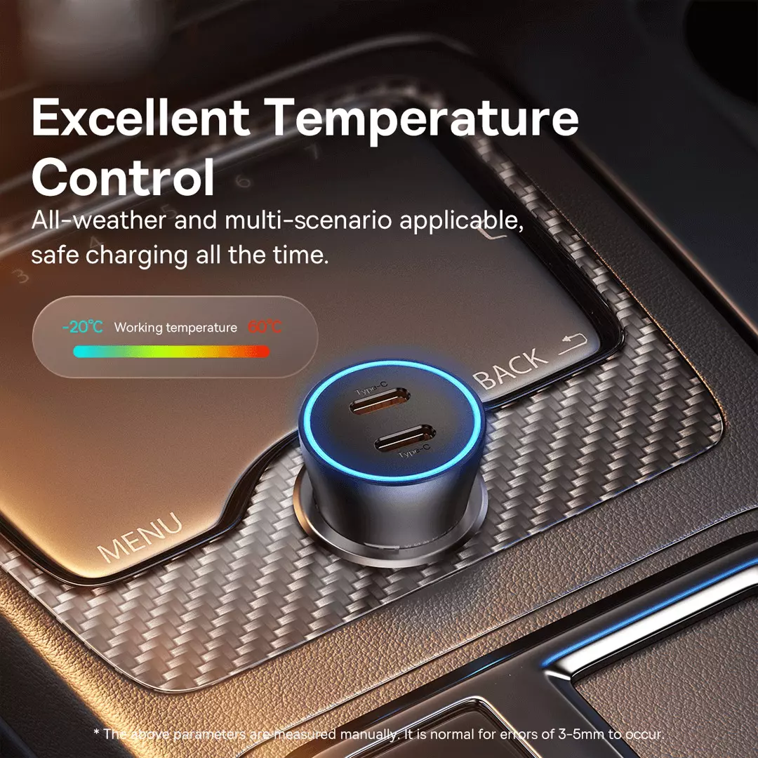 Baseus Golden Contact Pro Dual USB-C Quick Charger Car Charger 40W - Fast Charging for Two Devices - Image 3