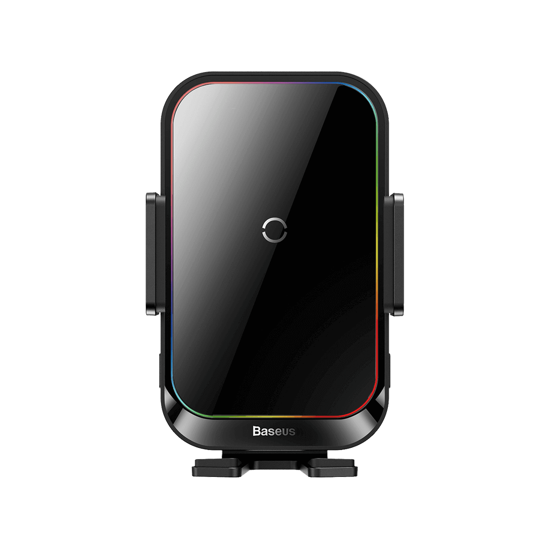 Baseus Halo Electric Wireless Charging Car Mount 15W | Auto-Clamping Air Vent Phone Holder, RGB Light, Type-C Input - Image 2