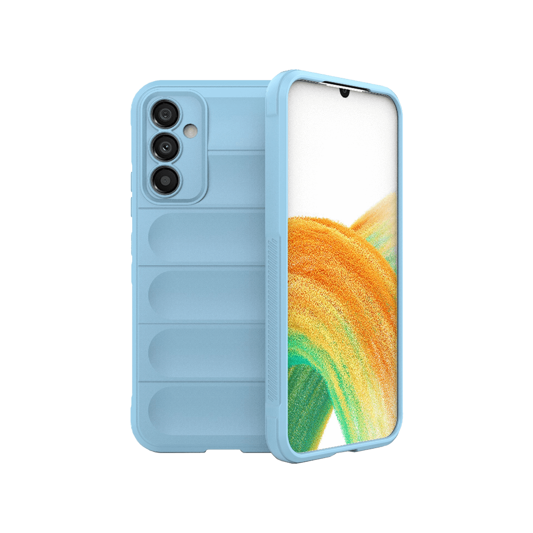 Samsung Galaxy A34 protective case light blue TPU flannel thickened corners Magic Shield