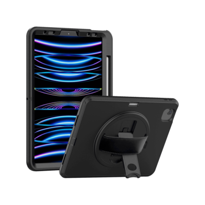 iPad Air and Pro 11 rugged heavy duty case NZ with hand strap and kickstand