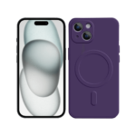 iPhone 15 Magnetic Silicone Case Dark Purple