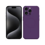 iPhone 15 Pro Magnetic Silicone Case Dark Purple