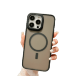 iPhone 15 Pro Magnetic Case Black Frosted Metal Skin Feel
