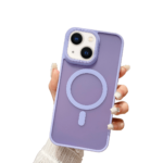 iPhone 15 Magnetic Case Purple Frosted Metal Skin Feel