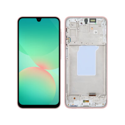Samsung Galaxy A26 peach pink replacement screen with frame SM-A266E