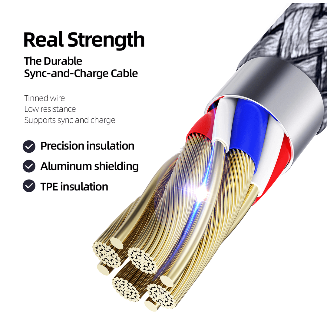 USB-A to USB-C Braided Fast Charging / Data Sync Cable - 2m | A8 by Duzzona - Image 6