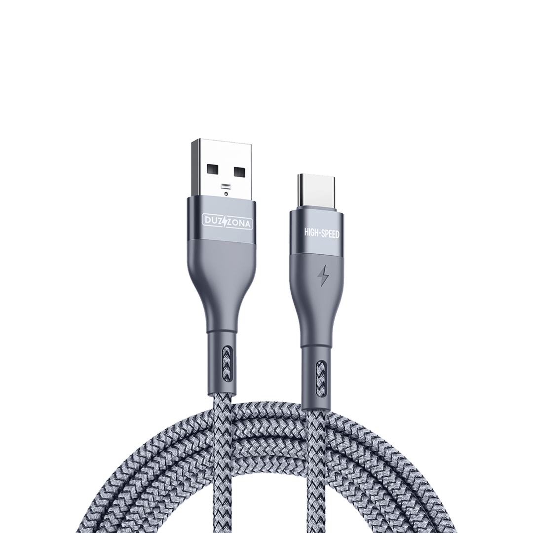 USB-A to USB-C Braided Fast Charging / Data Sync Cable - 2m | A8 by Duzzona