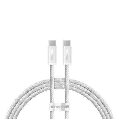 100W Braided USB-C Fast Charge Cable – White – Baseus Dynamic Series – 1M-00