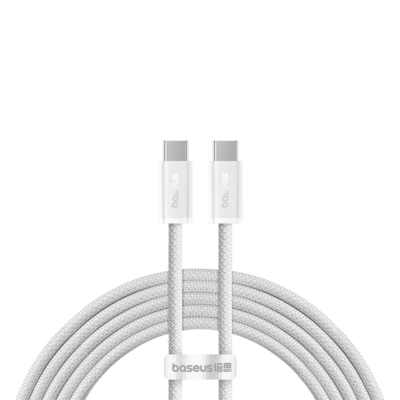100W Braided USB-C Fast Charge Cable – White – Baseus Dynamic Series – 2M-00