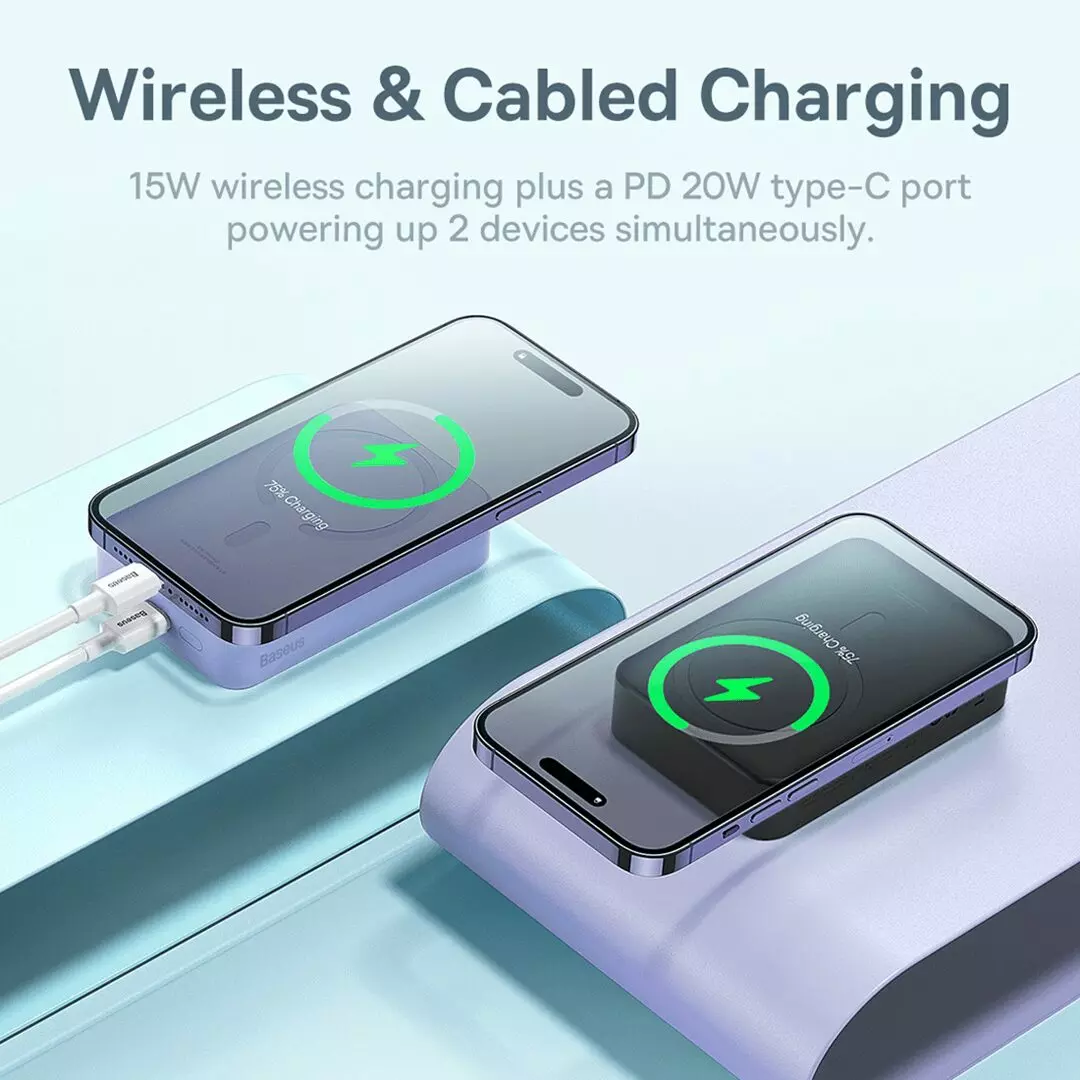 Baseus Magnetic Mini Wireless Power Bank 20000mAh - Black - Image 3