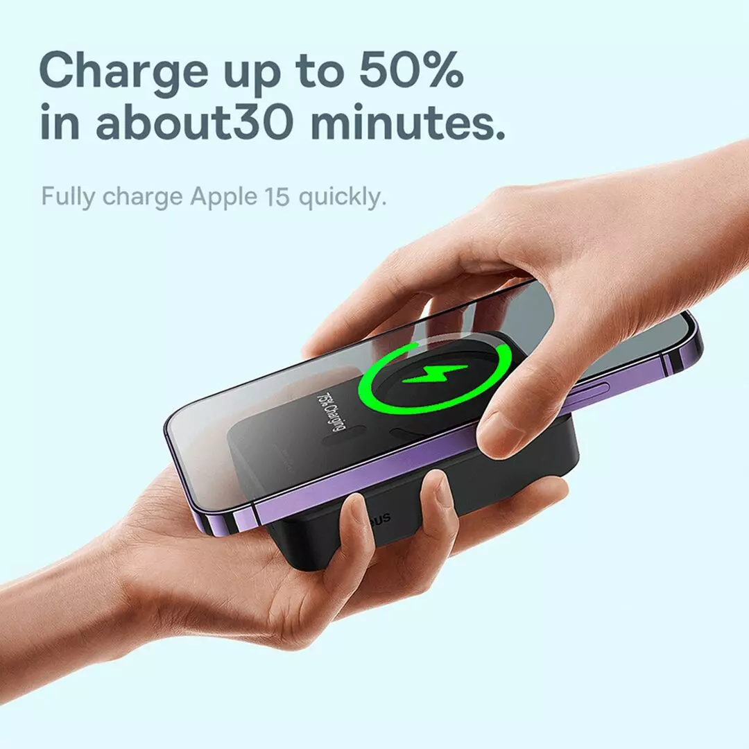 Baseus Magnetic Mini Wireless Power Bank 20000mAh - Black - Image 4