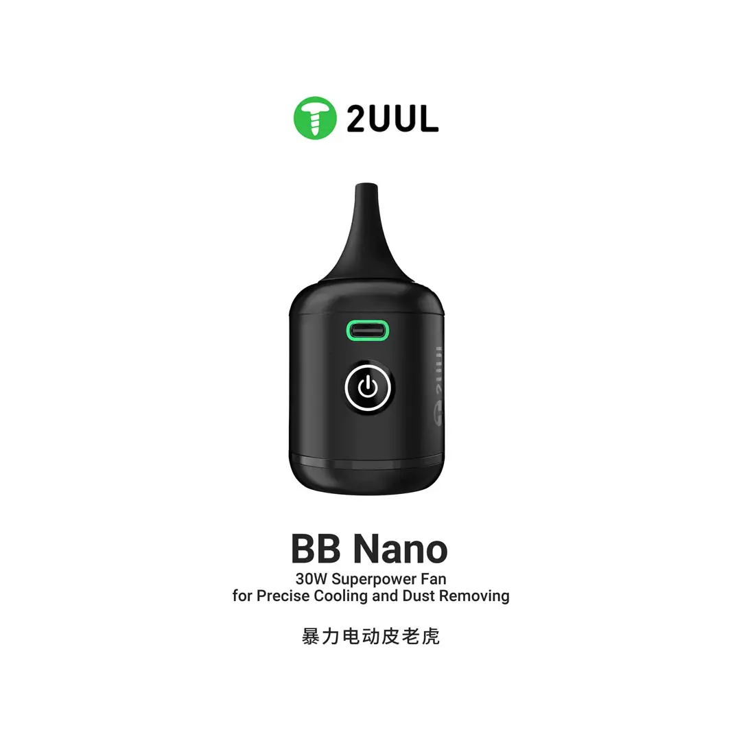 2UUL DA90-BB Nano 30W Superpower Fan - High-Speed Cooling and Dust Removal for Electronics - Compact and USB-Powered