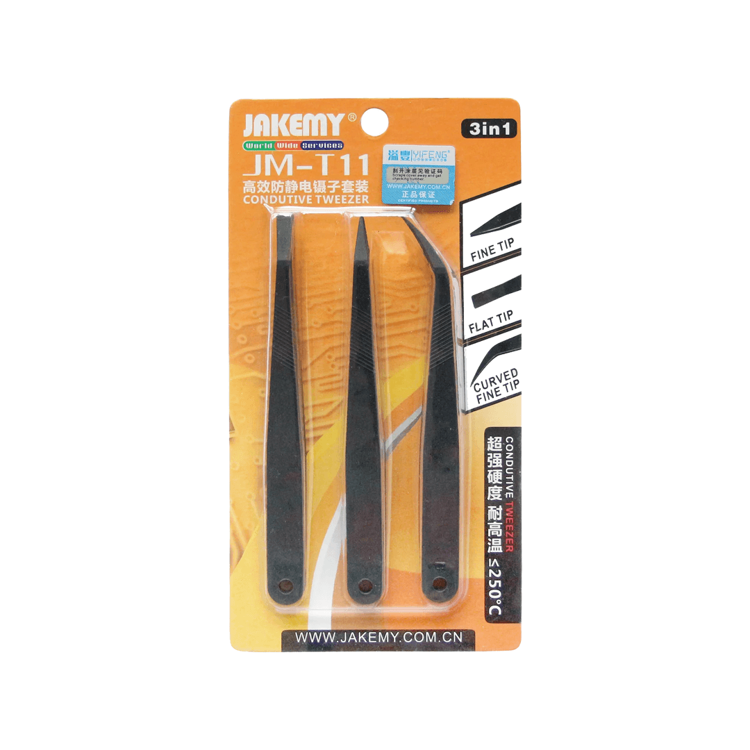 Anti-Static Precision Tweezers Set for Electronics Repair - Jakemy JM-T11 - Image 4