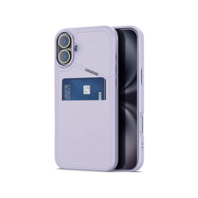 iPhone 16 Plus 3 in 1 Magnetic Charging Wallet Case with Stand - Purple | Rafi II Series by Dux Ducis