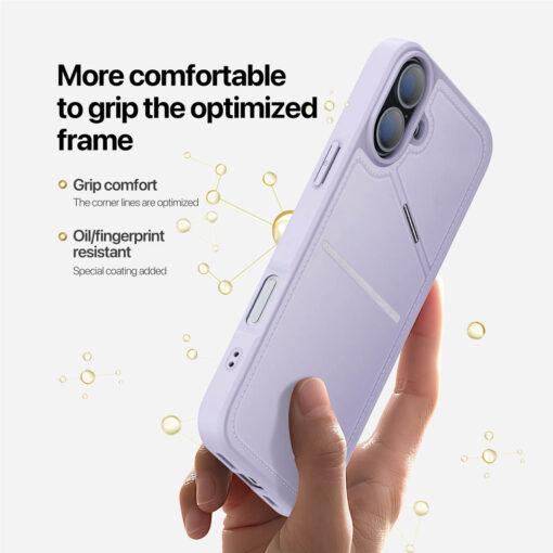 iPhone 16 Plus 3 in 1 Magnetic Charging Wallet Case with Stand - Purple | Rafi II Series by Dux Ducis - Image 10