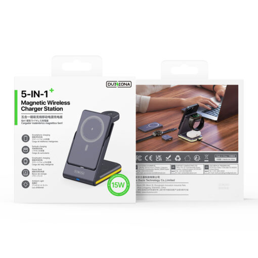 3-in-1 Magnetic Wireless Charging Station with Detachable Power Bank W24 by Duzzona - Image 10