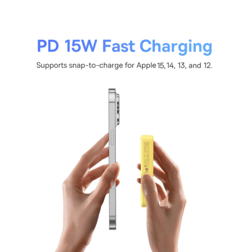 Baseus MagPro Magnetic Power Bank 20W 5000mAh with Stand - Lemon Yellow - Image 4