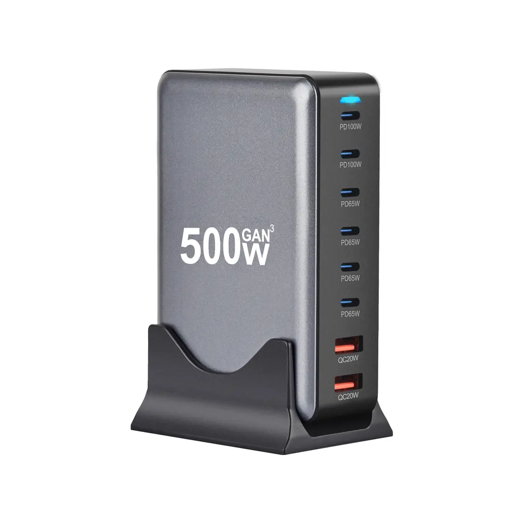 USB-C multi port charging station grey GaN³ desktop charger