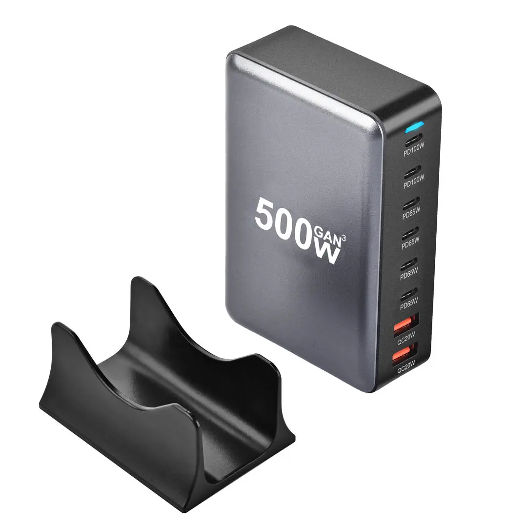 500W GaN³ Multi Port USB Charger - Grey - Image 5