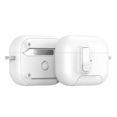 AirPods Pro 3 case with stand white Dux Ducis magnetic multi-angle
