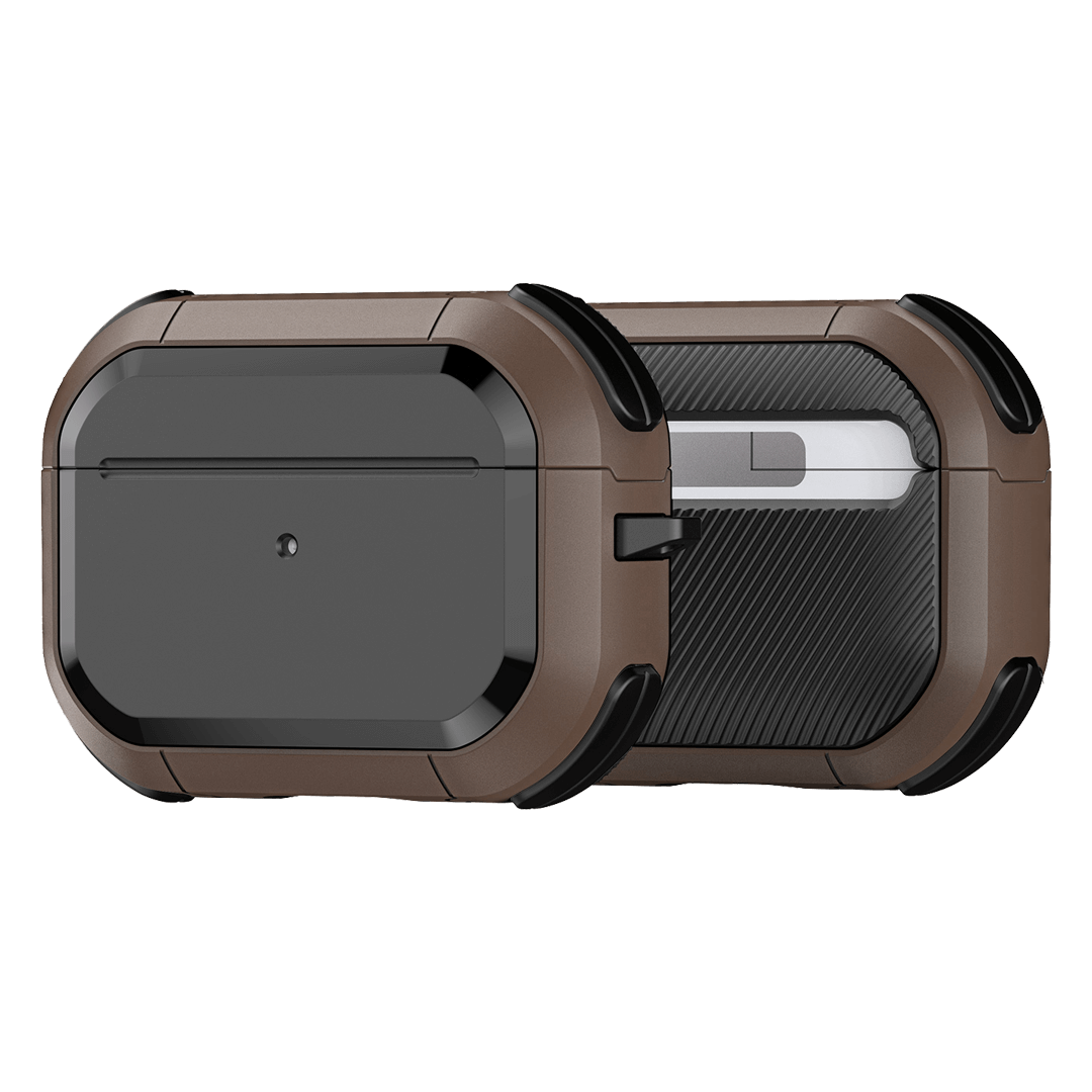 AirPods Pro 2 protective case khaki Dux Ducis with aluminium alloy carabiner hook