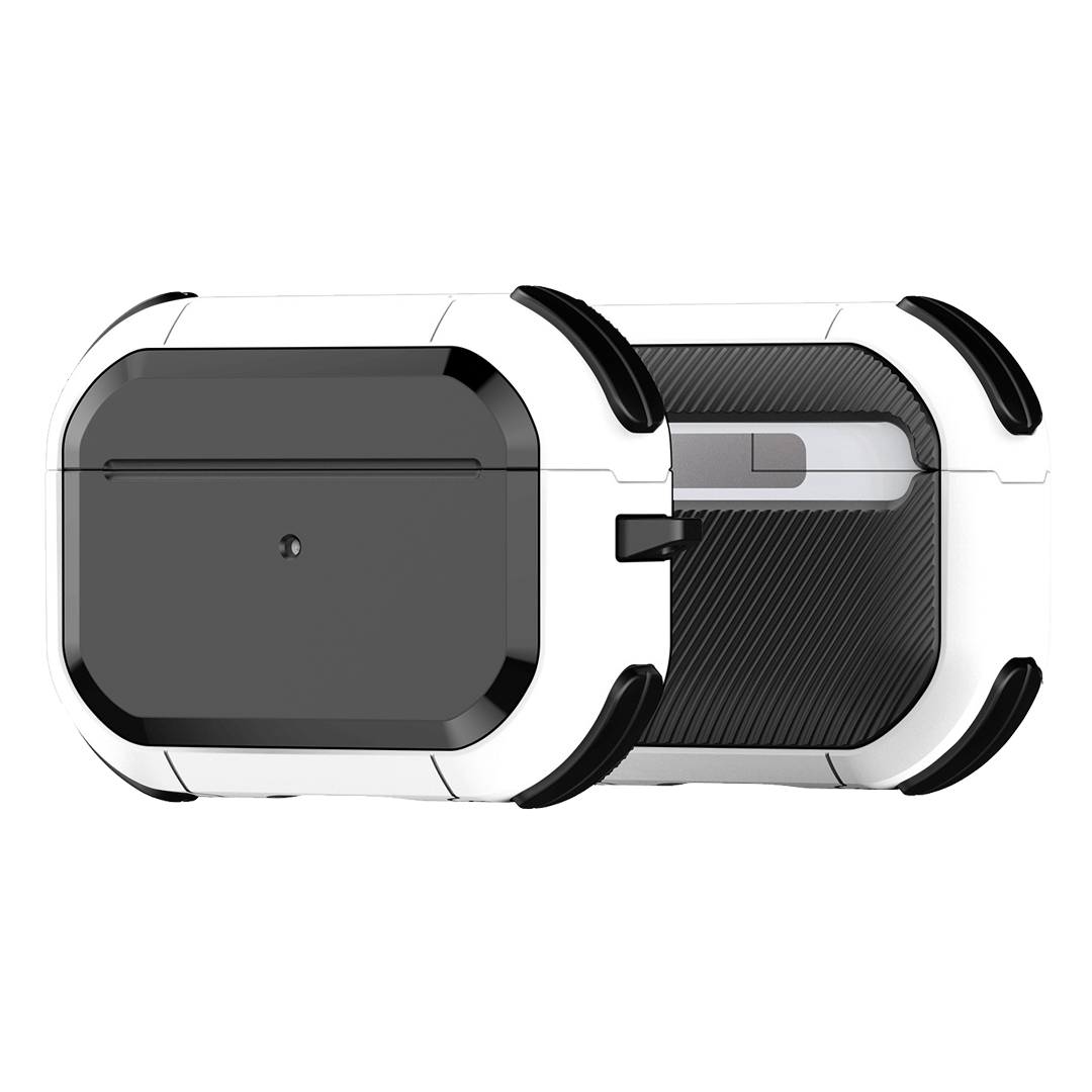 AirPods Pro 2 protective case white Dux Ducis with aluminium alloy carabiner hook