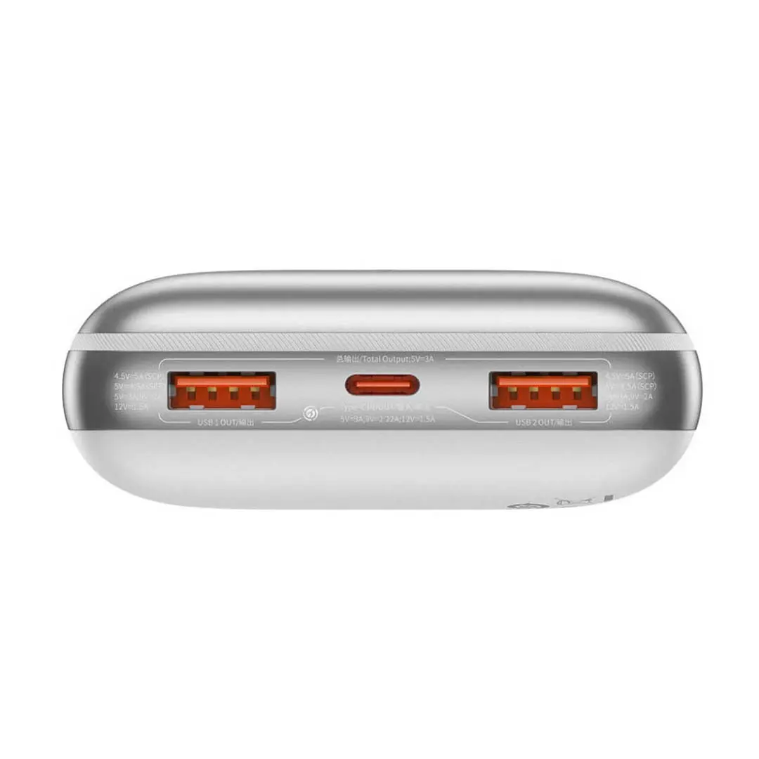 Baseus Bipow Pro 20,000mAh 22.5W Fast Charge Power Bank with Digital Display - White - Image 3