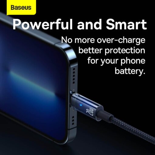 Baseus Explorer Series Auto Power-Off Type-C to Lightning Cable | 20W PD Fast Charge for iPhone/iPad, 480Mbps Data (1M, Black) - Image 4