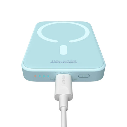 Baseus Magnetic Mini Wireless Portable Charger - 6000mAh, Fast Charge, Compact Design - Blue - Image 5