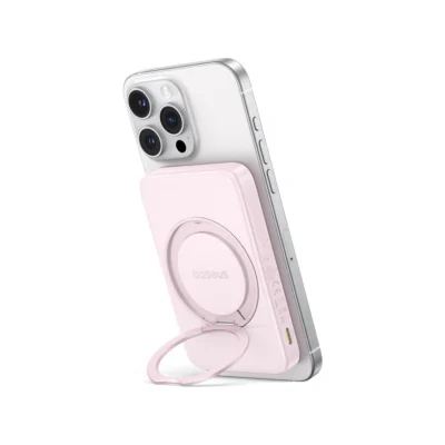 Baseus PicoGo Qi2 5000mAh magnetic wireless power bank baby pink