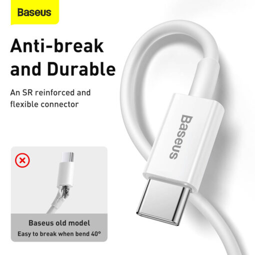 Baseus Superior Series Type-C to Lightning Cable | 20W PD Fast Charge for iPhone/iPad, 480Mbps Data (2M, White) - Image 4