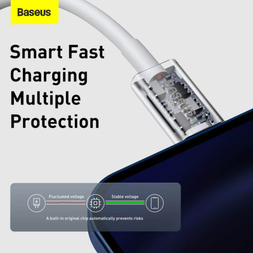Baseus Superior Series Type-C to Lightning Cable | 20W PD Fast Charge for iPhone/iPad, 480Mbps Data (2M, White) - Image 6