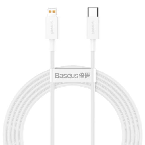 Baseus Superior Series Type-C to Lightning Cable | 20W PD Fast Charge for iPhone/iPad, 480Mbps Data (2M, White)
