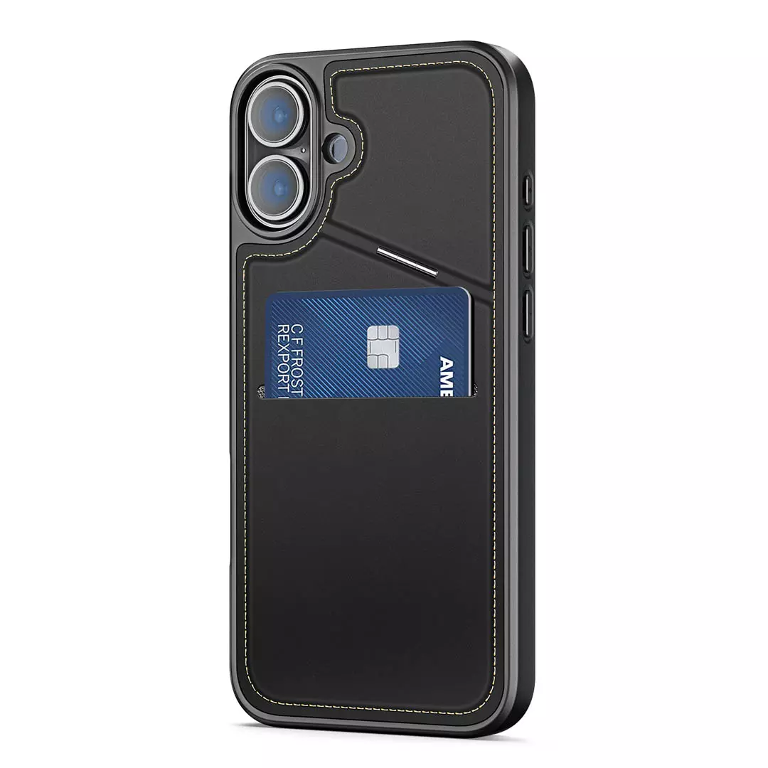 iPhone 16 Plus Card Holder Back Cover with Stand Black by Dux Ducis - Image 2