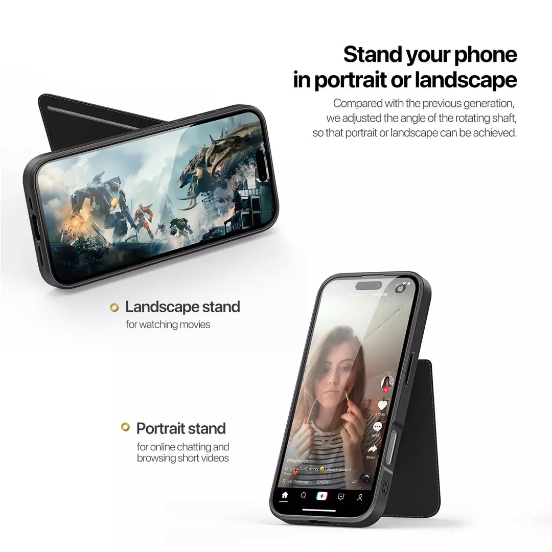 iPhone 16 Plus Card Holder Back Cover with Stand Black by Dux Ducis - Image 7