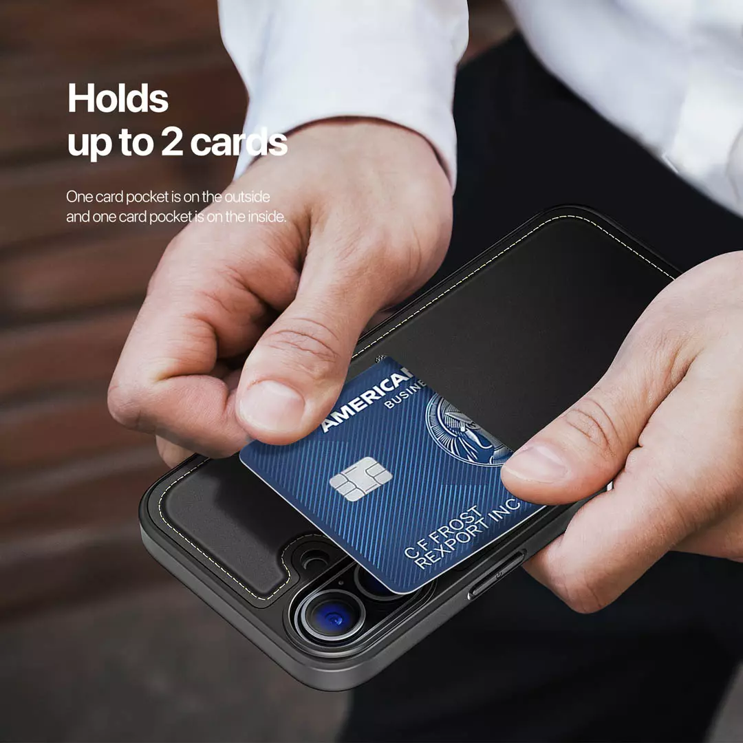 iPhone 16 Plus Card Holder Back Cover with Stand Black by Dux Ducis - Image 9