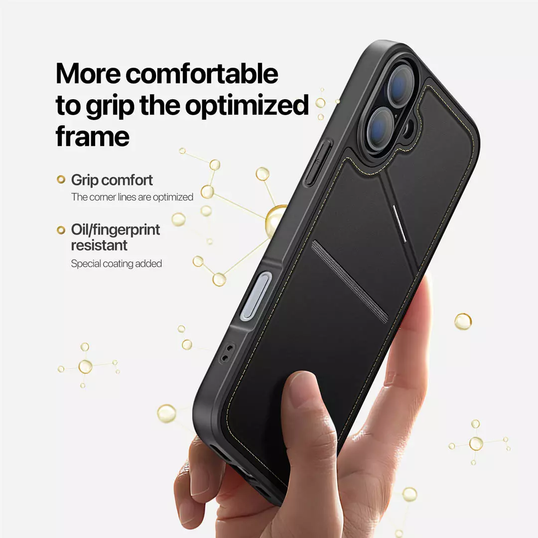 iPhone 16 Plus Card Holder Back Cover with Stand Black by Dux Ducis - Image 12