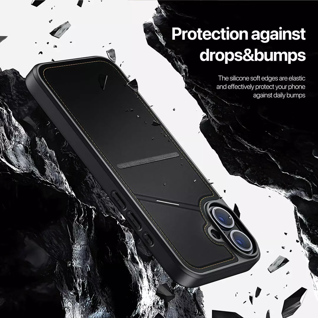 iPhone 16 Plus Card Holder Back Cover with Stand Black by Dux Ducis - Image 13