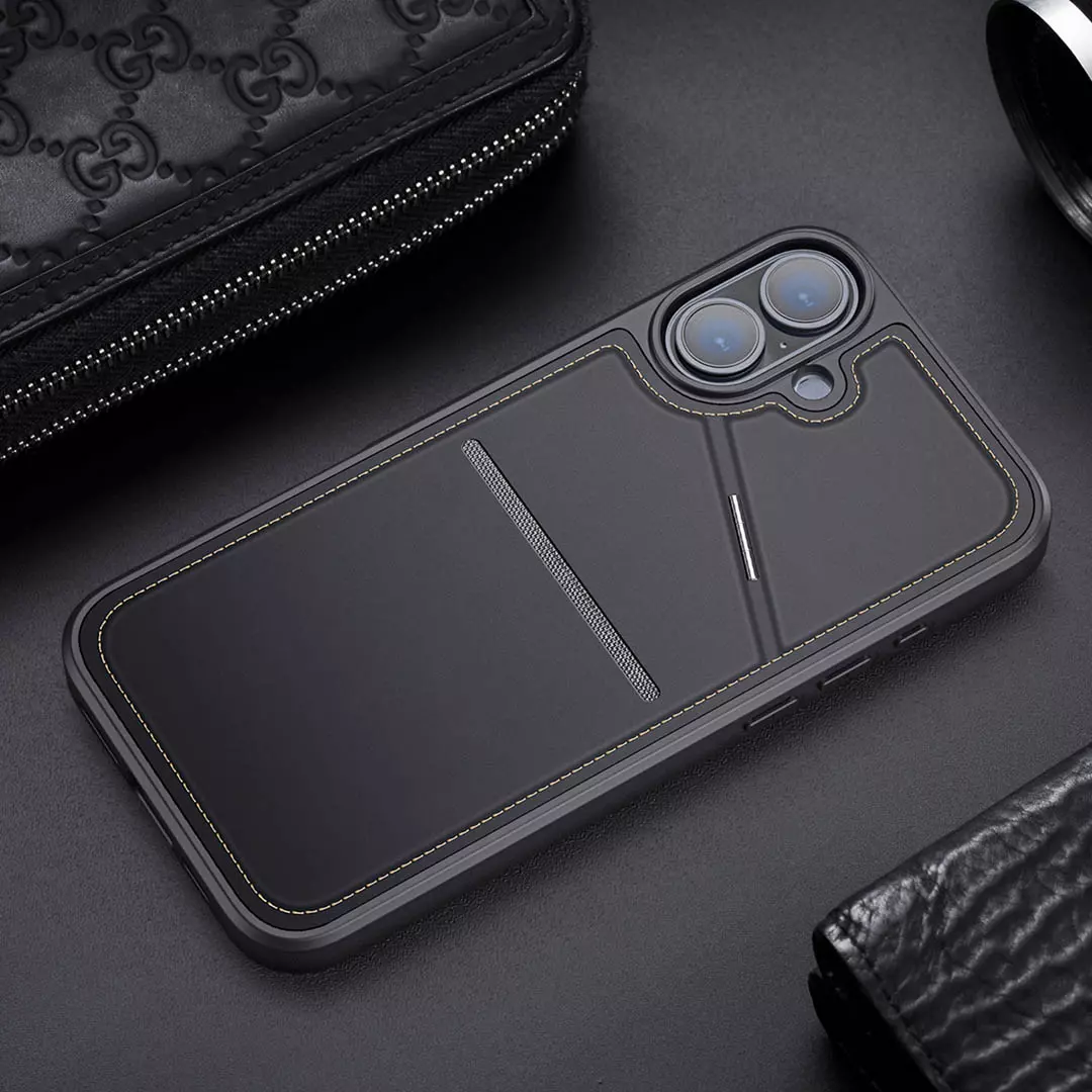 iPhone 16 Plus Card Holder Back Cover with Stand Black by Dux Ducis - Image 16