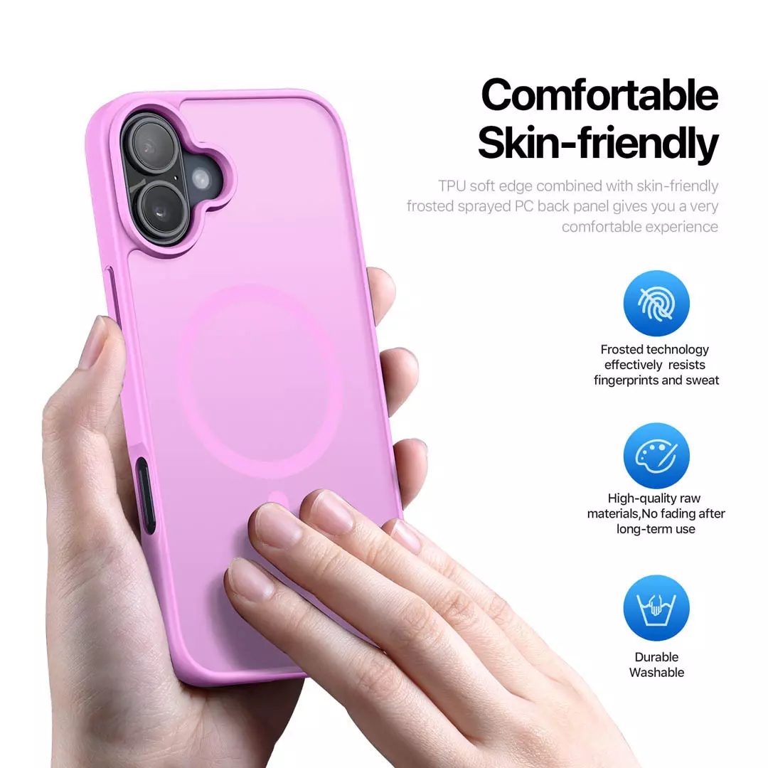 iPhone 16 Magnetic Frosted Case Rose Pink by Dux Ducis - Image 5