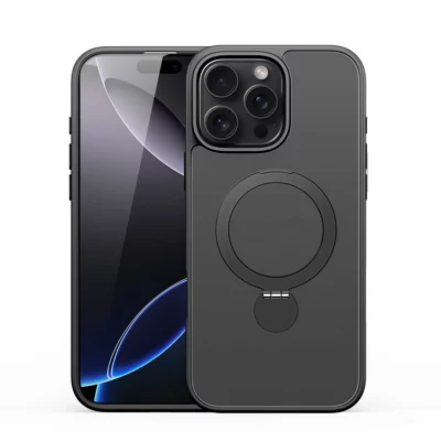 iPhone 16 Pro Max magnetic frosted case with stand black by Dux Ducis