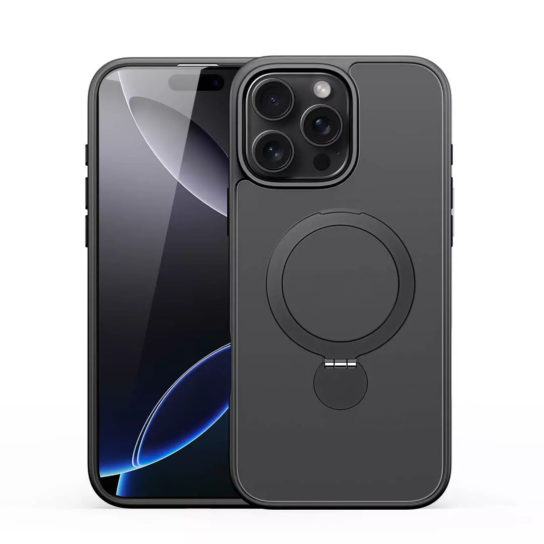 iPhone 16 Pro Max magnetic frosted case with stand black by Dux Ducis