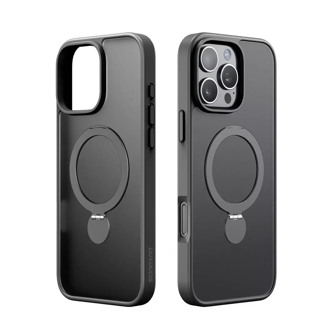 iPhone 16 Pro Magnetic Frosted Case with Stand Black by Dux Ducis - Image 2