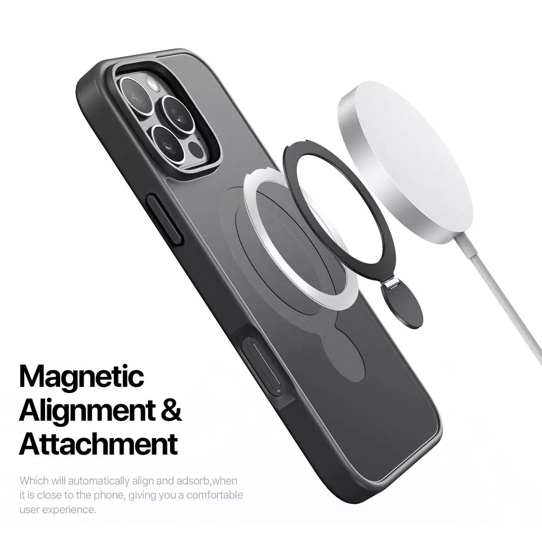 iPhone 16 Pro Magnetic Frosted Case with Stand Black by Dux Ducis - Image 6