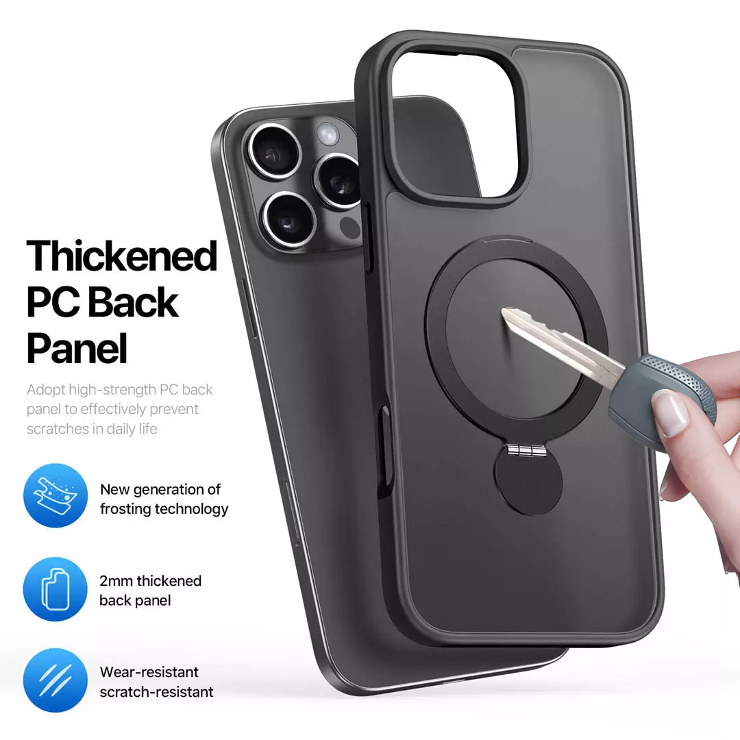 iPhone 16 Pro Magnetic Frosted Case with Stand Black by Dux Ducis - Image 7